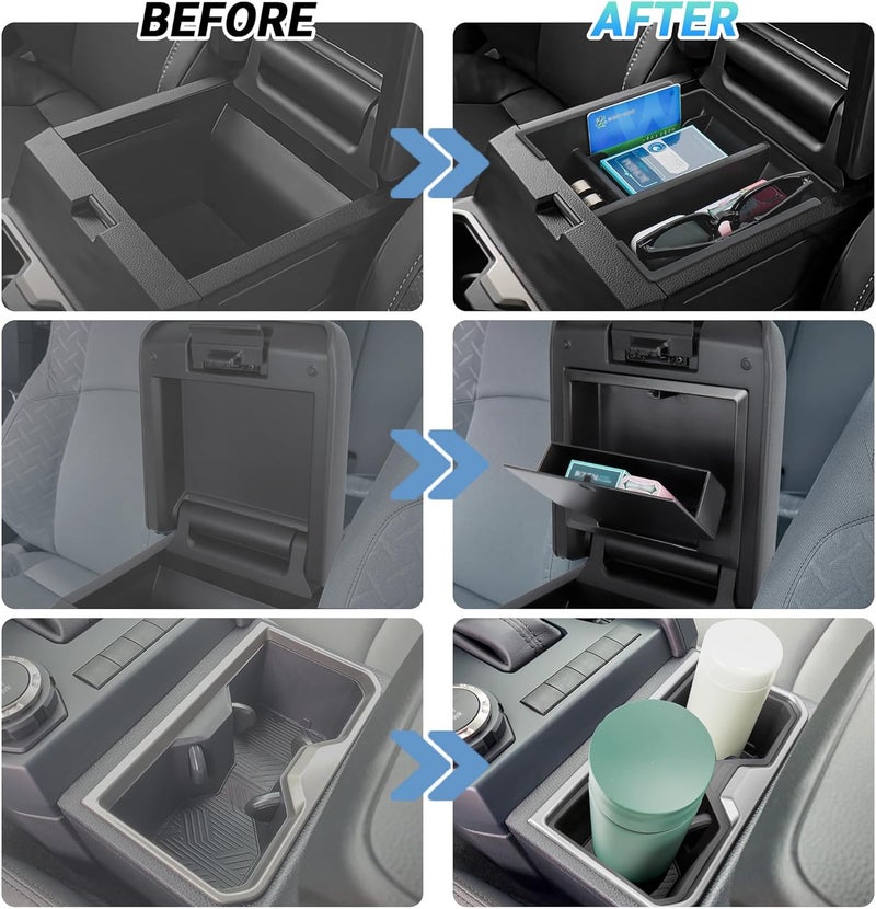 Sinminou Center Console Organizer Compatible with 2025-2026 Toyota 4Runner (6th Gen) Interior Accessories, Cup Holder, Armrest Organizer Tray and Hidden Storage Box - Image 3
